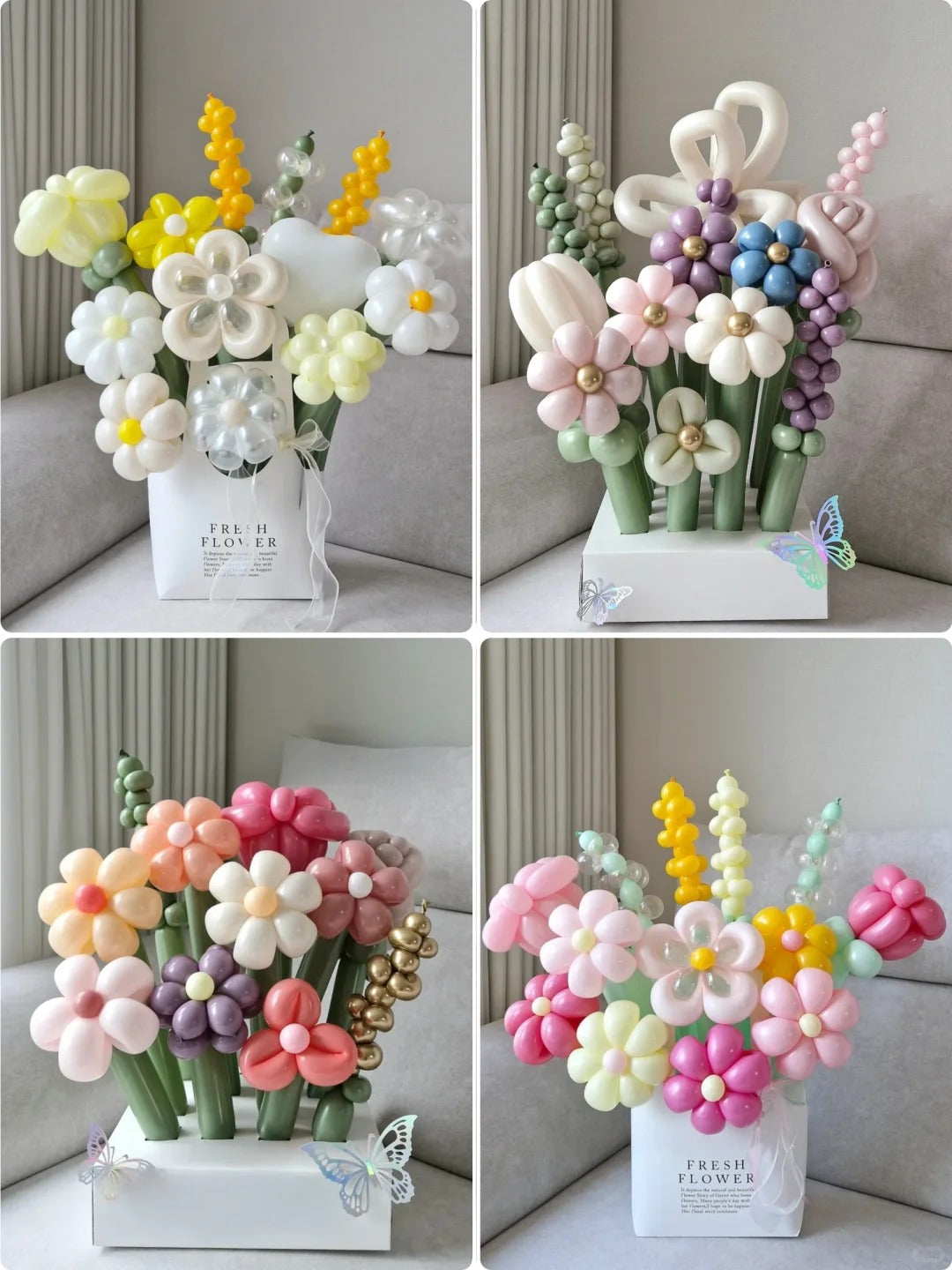 Petite Garden Box – Balloon Flower Arrangement