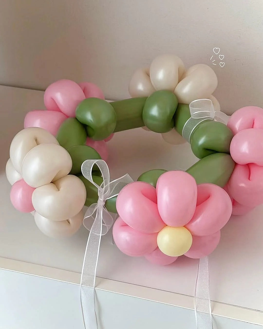 Blush Tulip Whisper – Balloon Bouquet + Crown Set