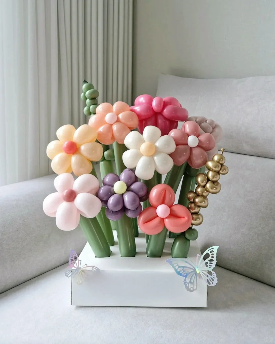 Petite Garden Box – Balloon Flower Arrangement