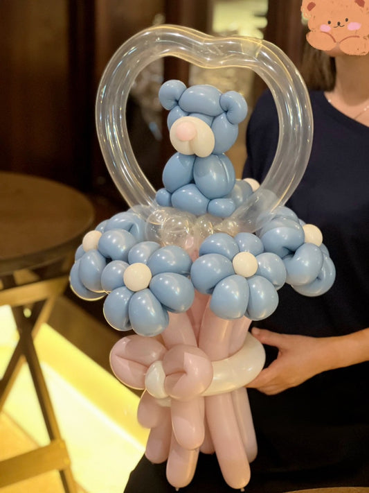 Teddy in Bloom Balloon Bouquet
